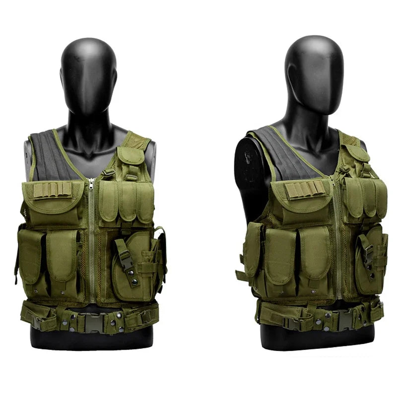 Adjustable Combat Body Armor Vests Molle Tactical Vest Security  Security Hunting Army Outdoor CS Game Airsoft Training Jacket