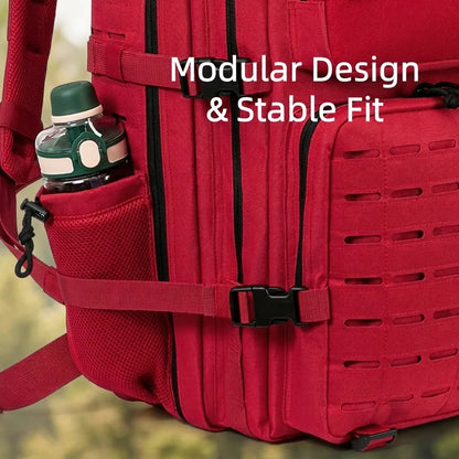 45L Large Capacity Tactical Hunting Backpack For Men With MOLLE Webbing System Dual Cup Holders Outdoor Survival Hiking Camping Rucksack For Wilderness Trip Travel Daily Work Commute Outdoor Camping Activities Gear Storage Backpack