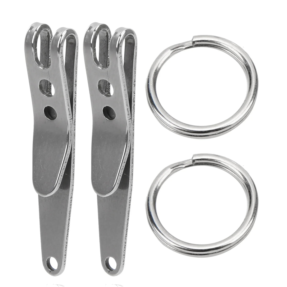 2Pc Outdoor Belt Clip Stainless Steel Suspension Pocket Clip Key Holder with Keychain Mini Suspension Clips Keychain Pocket Clip