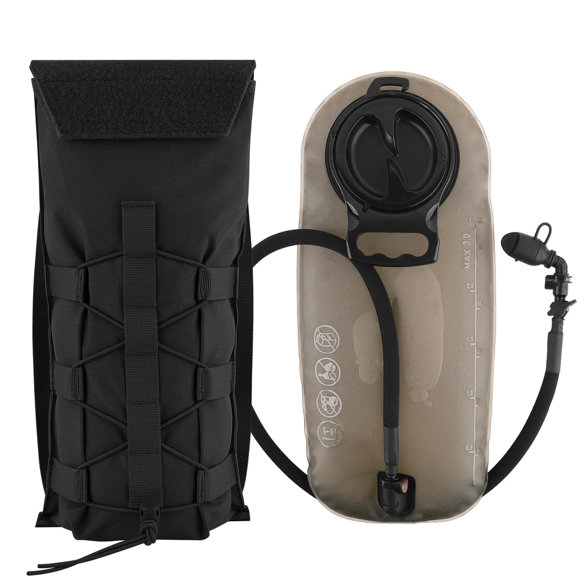 KRYDEX Tactical 500D 3L Hydration Pouch MOLLE Carrier Pack Bag Modular 100 oz Water Bladder Pouch Hunting Outdoor Accessories