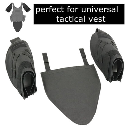 3Pcs/set Tactical Protective Cover Molle Shoulder Pads Crotch Guards Deltoid Protector Pad for Paintball CS Accessories