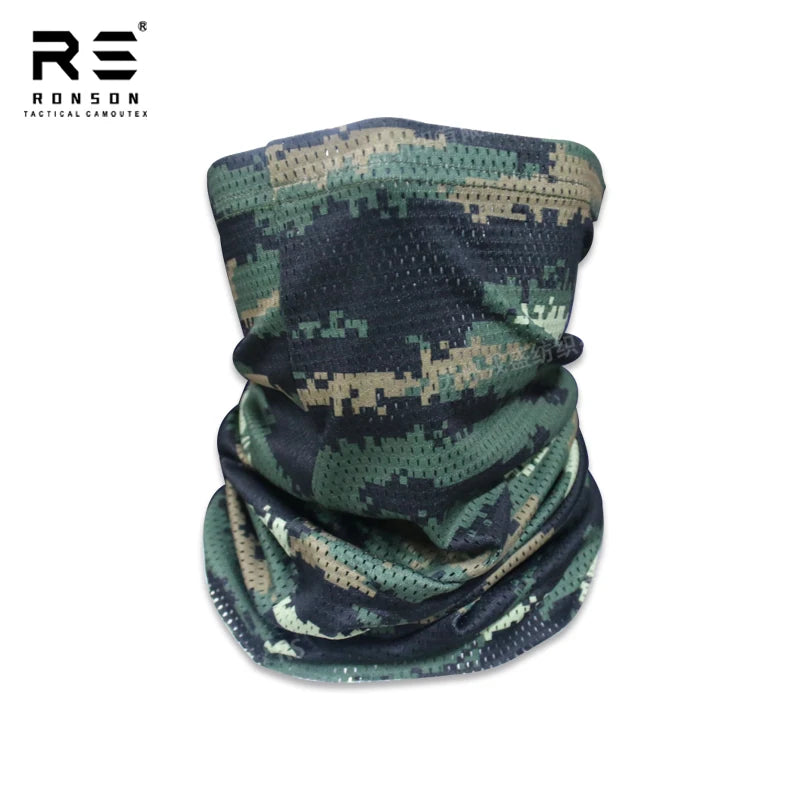 Tactical Camouflage Lightweight Mesh Fabric Sunscreen Mask Scarf Outdoor Sports Breathable Riding Sun Protection Quick Dry