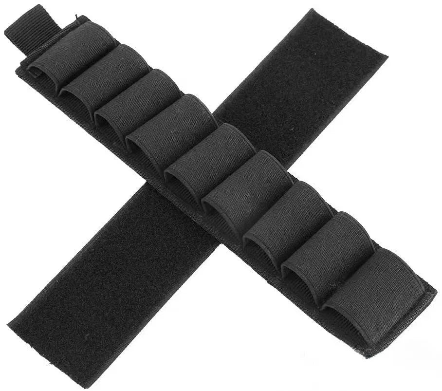 Tactical 9 Rounds 12GA Shotgun Shell Holder Hook&Loop Rifle Ammo Organizer Pouch for Hunting Shooting Airsoft EDC Tools Storage
