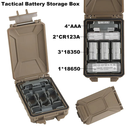 LAMBUL Battery Storage Box Tactical Case for AAA 18650 18350 CR123A CR2032 MOLLE Vest Modular Mag Pouch Waterproof
