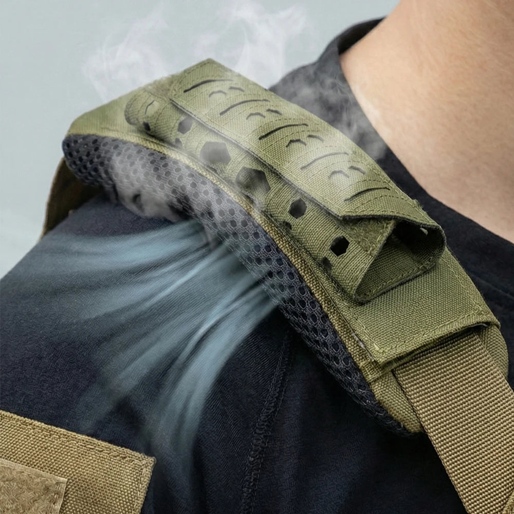 Shock-Absorbing Breathable Tactical Vest Shoulder Pads with Shock Absorption for Outdoor Backpack Vest Hunting Shooting Training