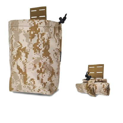 Tactical Foldable Bag Airsoft EDC Molle Foldable Bag Gear Hunting Recycling Storage Carrier Waist Pouch Multicam 500D