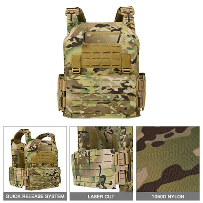 1000D Nylon Large Multicam Chaleco Tactico 28x35cm Plate Carrier Ranger Green Tactical Vest for SAPI 11*14 Inch Plate