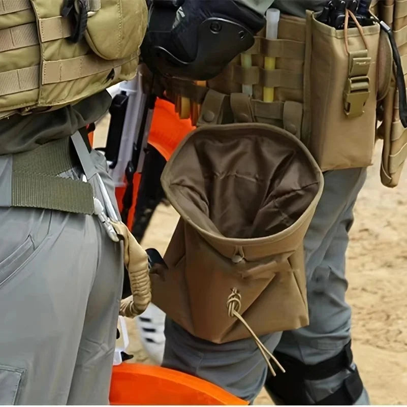 Tactical Hunting Molle Drawstring Magazine Dump Pouch Large Folding Recycling Bag garbage Bag Outdoor Ammo Storage Pack