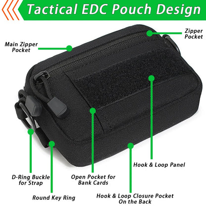 Tactical Crossbody EDC Pouch Compact Molle Waist Pack & Shoulder Bag 600D Nylon Organizer for Daily Essentials & Gadgets