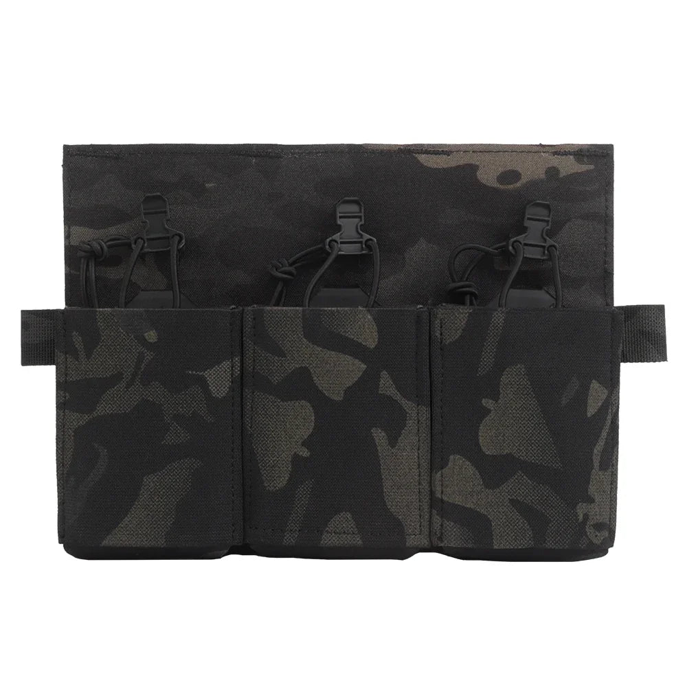 Multipurpose Triple Rifle Mag Pouch 5.56 7.62 For M4 AR15 CRYE Plate Carrier Front Panel Vest Outdoor Field Airsoft Hunting