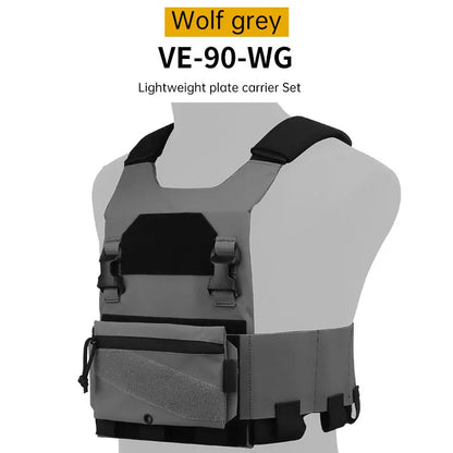 Tactical Combat Vest Lightweight Plate Carrier Tactical Molle Vest QASM Chest Buckle Outdoor Hunting Waist Seal Storage Bag