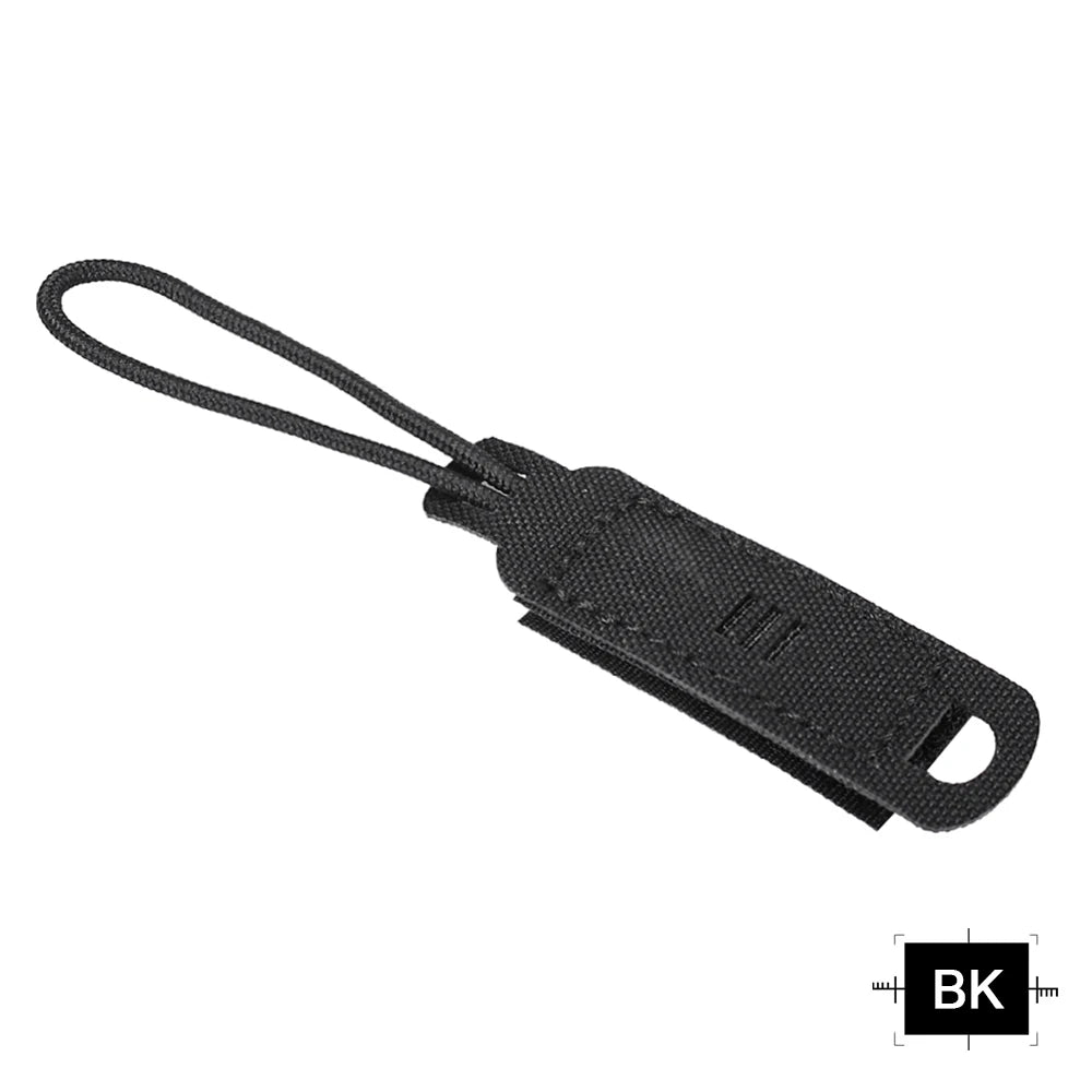 Tactical Zipper Pulls Hook and Loop Backpack Tab Handle Cord Molle 500D Nylon Laser Cut Hunting Bag Accessories
