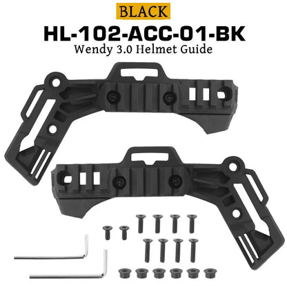 2Pcs Wendy 3.0 Camping Helmet Rail Side Guide Rail Team M-LOK Helmet Mount Rail Outdoor Airsoft FAST Helmet Accessories