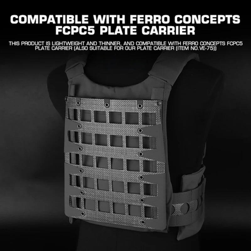 Tactical Molle Zipper Back Panel Board Lightweight Holder Expand Gear Equipment Vest Plate Carrier Hunting Protective Vest