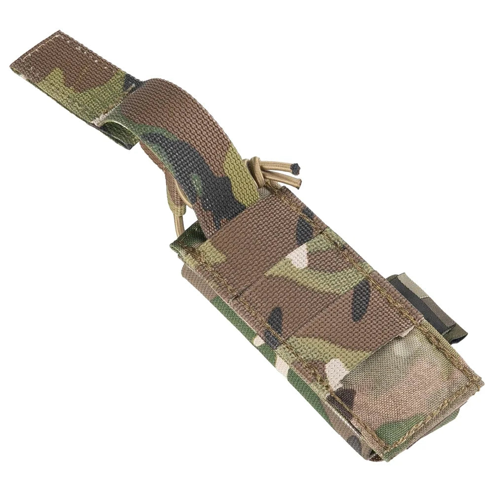 Tactical Pistol Magazine Pouch 9mm Extended Single Mag Pouch Molle  Holster Hunting Flashlight Torch Holder Airsoft Accessories