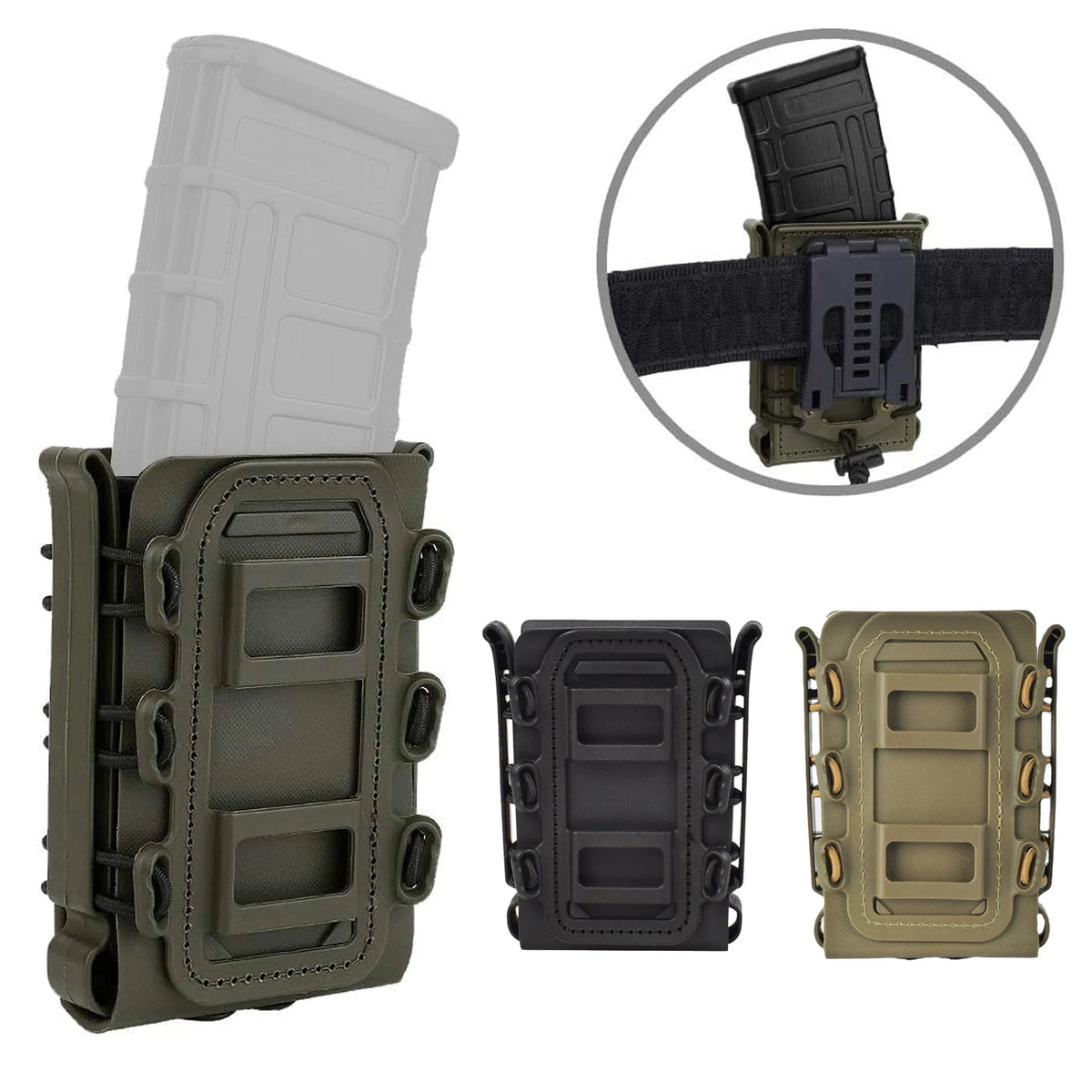 5.56 Magazine Pouch Carrier Fast Mag Flexible Molle for AK 74/47 AR M4 5.56/7.62 Mag Pouch Rifle Pistol Magazine Holder