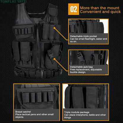 Hunting Security Clothes Swat Tactical Vest Swat Jacket Chest Rig Multi-pocket Swat Army Cs Hunting Vest Camping Accessories