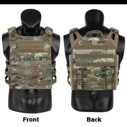 KRYDEX Tactical MOLLE Vest 500D Nylon JPC 2 Jumper Plate Carrier with Front Flap Panel Hunting Paintball Plate Carrier