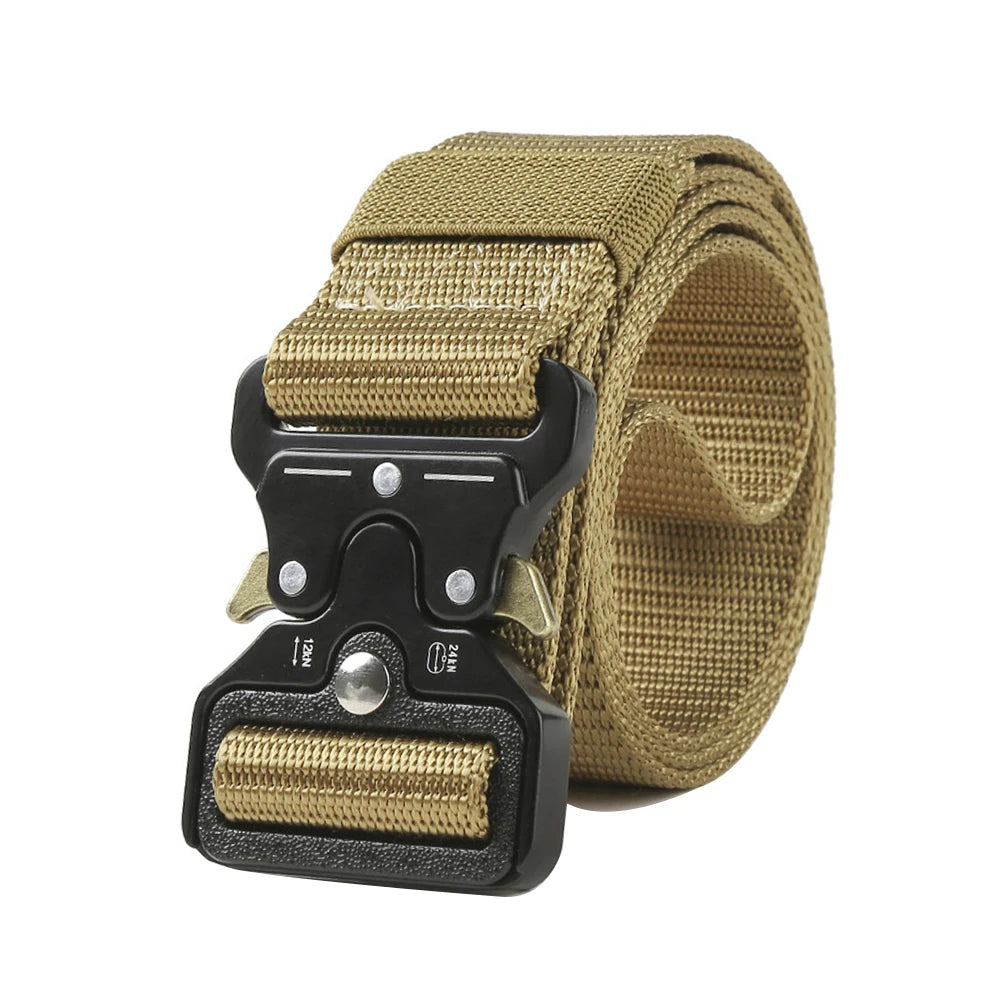 Men's Hunting Belt Quick Release Alloy Buckle Outdoor Sports Hiking Camping Belt Durable Waist Belt for Adventure Activities