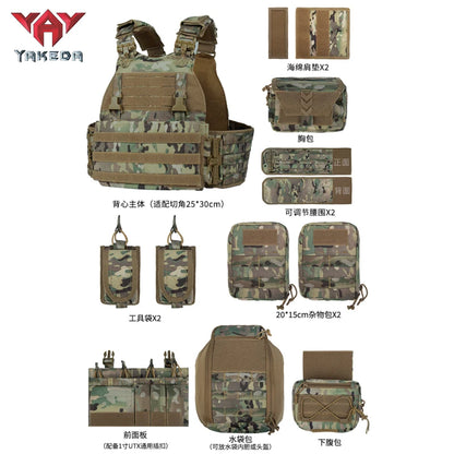 Yakeda Colete Tatical Vest 1000D CP Chaleco Tactico Weighted Plate Carrier Tactical Vests Tactical Equipment Personal Defense