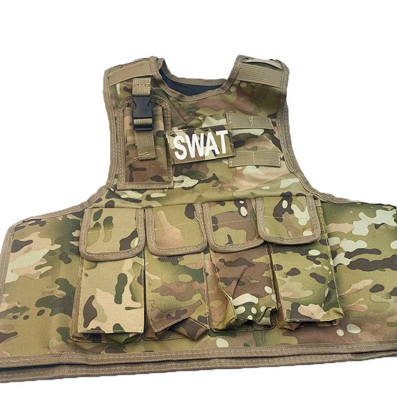 Tactical Child Vest Body Armor Hunting Carrier Kid Accessories Pouch Camouflage Camo Training Vest Sniper Uniform Sports Clothes