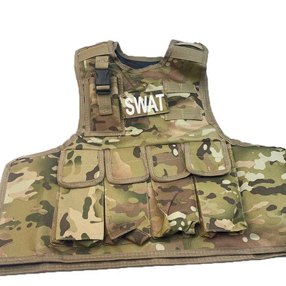 Tactical Child Vest Body Armor Hunting Carrier Kid Accessories Pouch Camouflage Camo Training Vest Sniper Uniform Sports Clothes