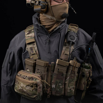 Tactical Chest Rig Zipper Connection Molle System Hunting Vest With M4 AR Magazine Pouch SF Chest Rig Vest Equipment