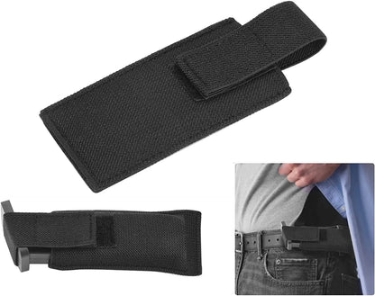 9mm Pistol Magazine Pouch Concealed Carrier Extra Single Pistol Magazine Carrier Horizontal Pouch with Safety Hook and Loop