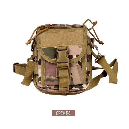 Tactical Waist Bag Molle System Outdoor Crossbody Sling Bag Oxford Cloth Multi-pocket Shoulder Pack for Hiking Camping Travel