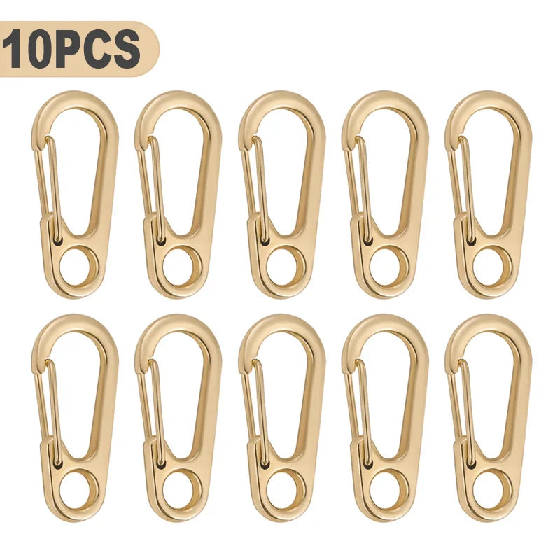 10pcs Mini Carabiner Set Outdoor Rope Clip Camping Paracord Accessories Knapsack Hanging Buckle  Daily DIY Keychain