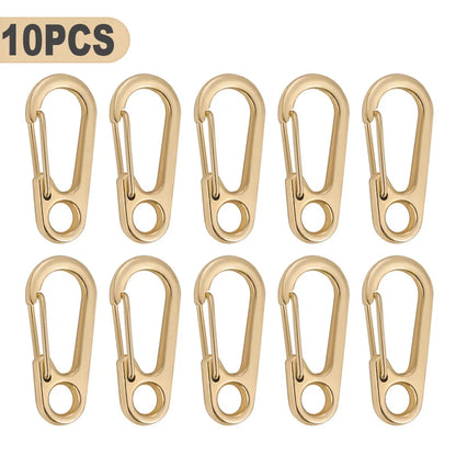 10pcs Mini Carabiner Set Outdoor Rope Clip Camping Paracord Accessories Knapsack Hanging Buckle  Daily DIY Keychain