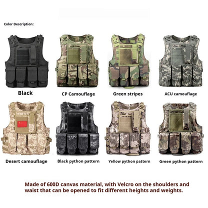 Kids Tactical Vest, Canvas Children's Molle Combat Vest for Outdoor CS Game, Cosplay & Role Play