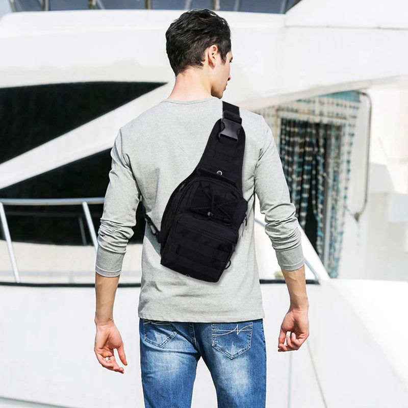 Versatile Tactical Sling Backpack Crossbody Bag Waterproof Small Chest Bag Men Outdoor Sports Cycling Hiking Handbag