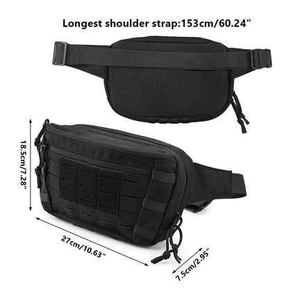 Concealed Carry Gun Fanny Pack Tactical Pistol Holster Bag Quick Release Handgun Pouch Molle EDC Shoulder Bag Sling Backpack