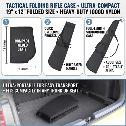125cm Soft Gun Case Rifle Bag Hunting Gun Carry Cover Tactical Shotgun Case with 2.65" Ultra-Thick Padding Long Gun Backpack