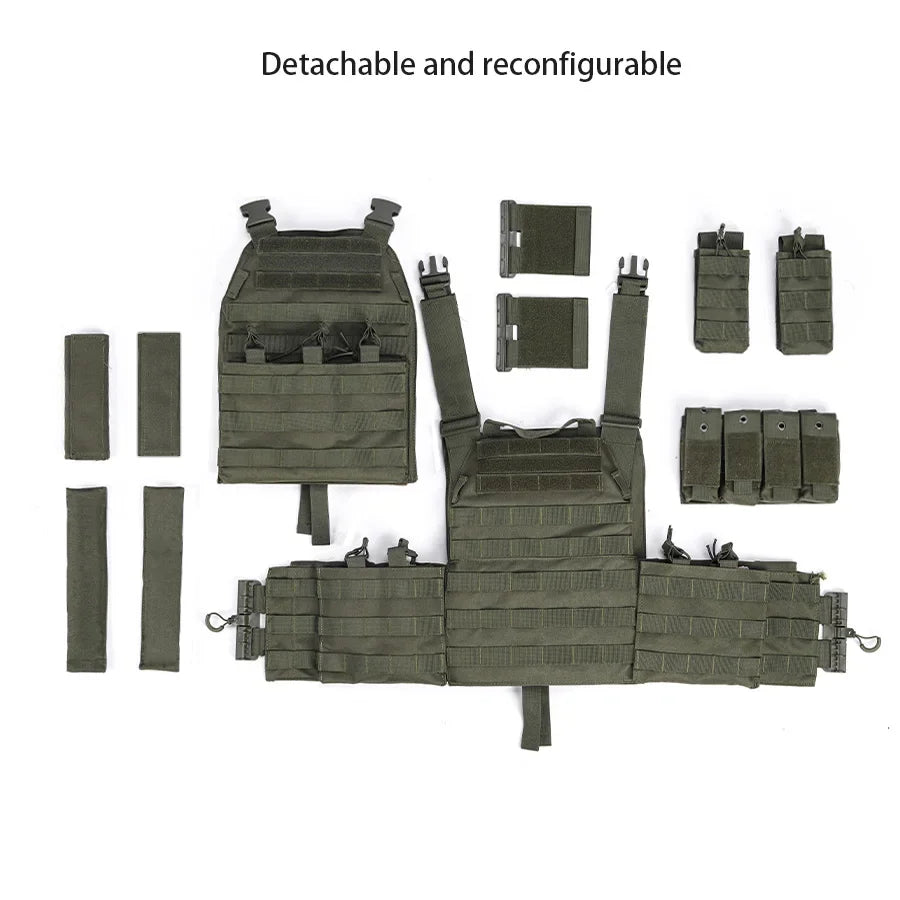 AVmouflage Hunting Vest Quick Dissassembly Waist Shoulder Accessory Pouches Hidden Triple Equipment Bag Outdoor Outdoor Vest