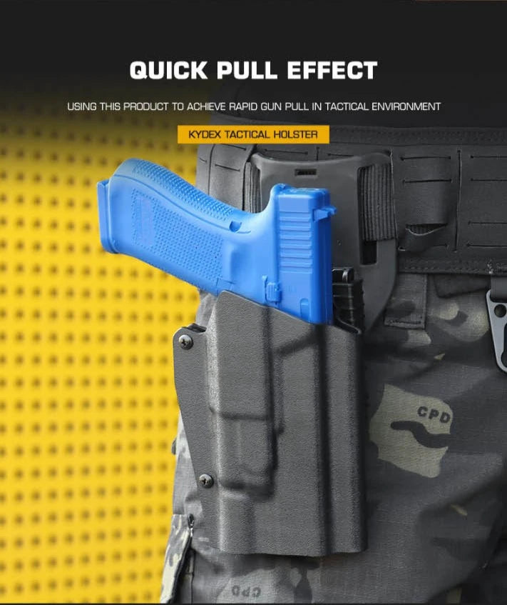 Kydex Tactical Gun Holster for Glock 17/19/19X/45 Compatible X300 Flashlight Hunting Shooting Airsoft Holster Quick Release Gear