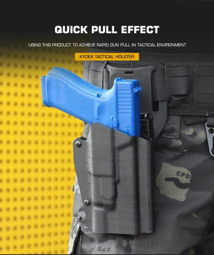 Kydex Tactical Gun Holster for Glock 17/19/19X/45 Compatible X300 Flashlight Hunting Shooting Airsoft Holster Quick Release Gear