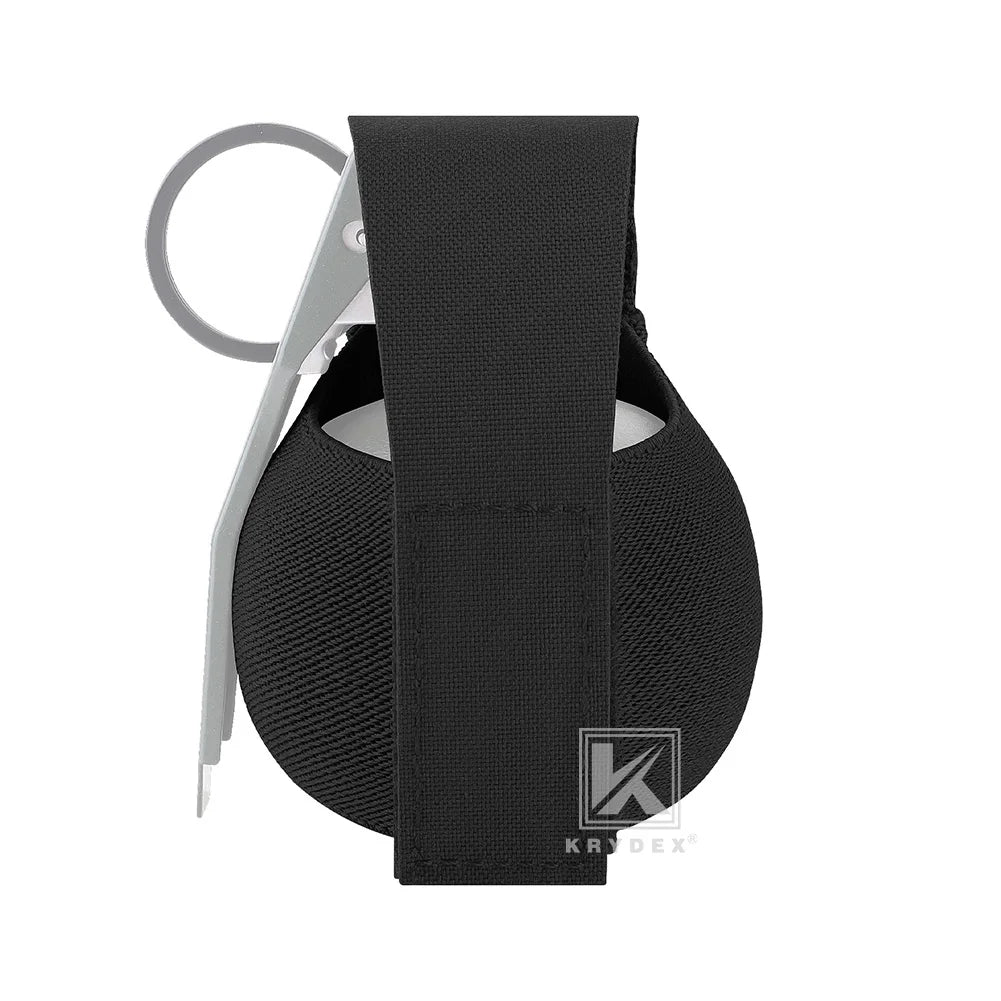 KRYDEX Tactical Elastic Frag Grenade Pouch, Waist Belt Bag, Small MOLLE Pouch Combat Hunting Outdoor Vest Belt Accessories