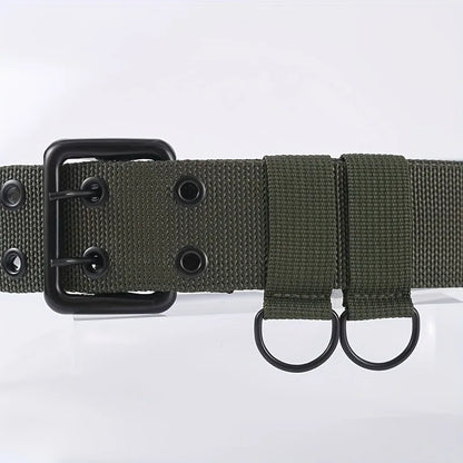 New Wide Double - Layer Canvas Tactical Belt for Men | Outdoor & Casual | All - Size Available | Heavy - Duty for Big and Tall