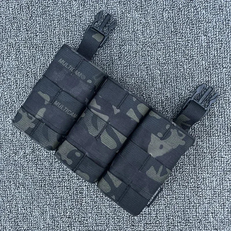 FAST 5.56 Triple Magazine Pouch Front Panel Tactical Vest Expansion Accessories M4 AR15 FCSK Magazine Rack Vest Accessories