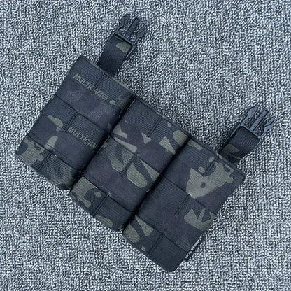 FAST 5.56 Triple Magazine Pouch Front Panel Tactical Vest Expansion Accessories M4 AR15 FCSK Magazine Rack Vest Accessories