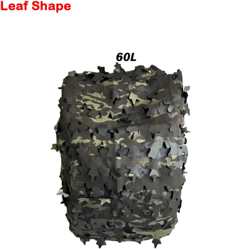 3D Camo Net Backpack Cover 60L 80L  Laser Cut Camouflage Hunting Backpack Cover Paintball Paratrooper Hunting Accessories