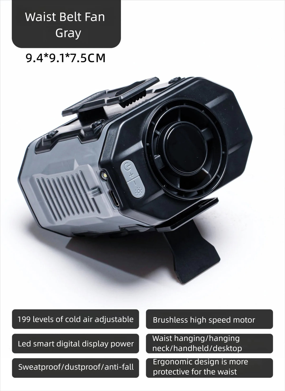 Portable USB Cooling Fan for Tactical Vest Neck Hang Air Cooler Summer Heat Relief Fan Outdoor Cycling