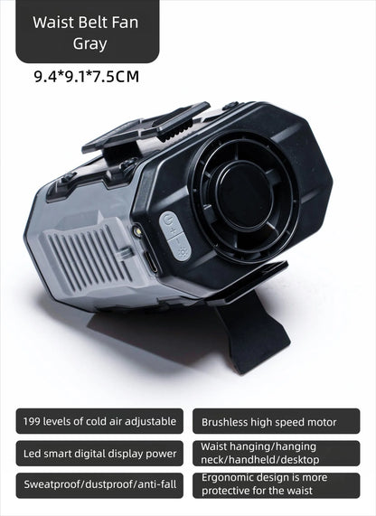 Portable USB Cooling Fan for Tactical Vest Neck Hang Air Cooler Summer Heat Relief Fan Outdoor Cycling