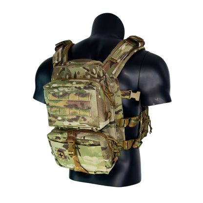 QX Tactical Vest Backboard Bag Detachable MOLLE Zip-On Panel Utility Pouch for Plate Carrier Airsoft