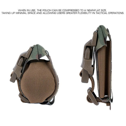 Tactical GP-12 Grenade Pouch Flexible Storage Bag Plate Carrier Molle Elastic Fixed Pocket Grenade Holder Tool Bag for Outdoor