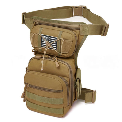 Multi-compartment Portable Thigh Pack, Dual Strap Secure Waist Bag, Outdoor Tool Storage Bag