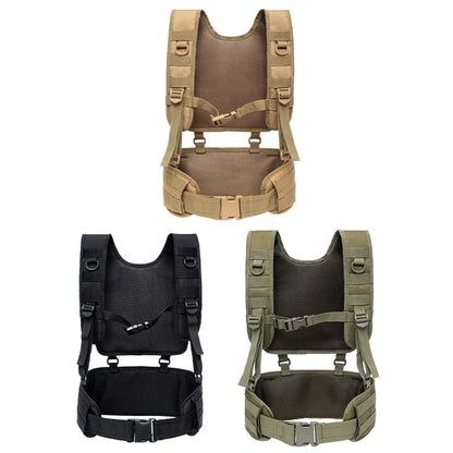 Hunting Vest & Belt Multifunctional Outdoors Training Belt Padded Combat Assault Vest Oxford Cloth for Outdoor Activities