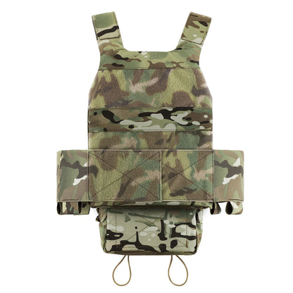 KRYDEX Tactical Vest Low Vis Slick Armor Plate Carrier w/ 5.56 7.62 Mag Pouch Drop Pouch MK3 Micro Fight Chassis Hunting Vest